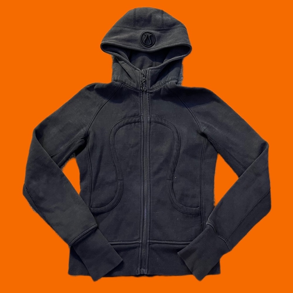 Womens Lululemon Zip Up Hooded Sweatshirt Training Jacket Black